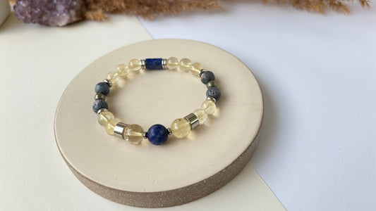 Auringon Suunta (Sitriini, Lapis lazuli, Sininen koralli, Pyriitti)